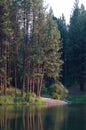 Canoe Resting on Remote LakeÃ¢â¬â¢s Shore Royalty Free Stock Photo